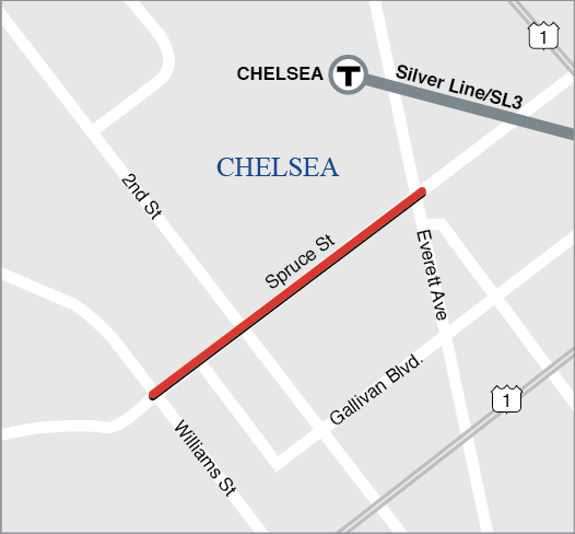 CHELSEA: RECONSTRUCTION OF SPRUCE STREET, FROM EVERETT AVENUE TO WILLIAMS STREET CHELSEA: RECONSTRUCTION OF SPRUCE STREET, FROM EVERETT AVENUE TO WILLIAMS STREET